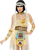 Cleopatra mummy, costume dress, shiny trim
